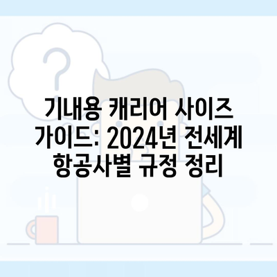 기내용 캐리어 사이즈 가이드: 2024년 전세계 항공사별 규정 정리