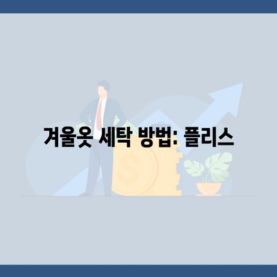 겨울옷 세탁 방법: 플리스