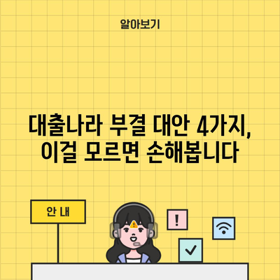 대출나라 부결 대안 4가지, 이걸 모르면 손해봅니다