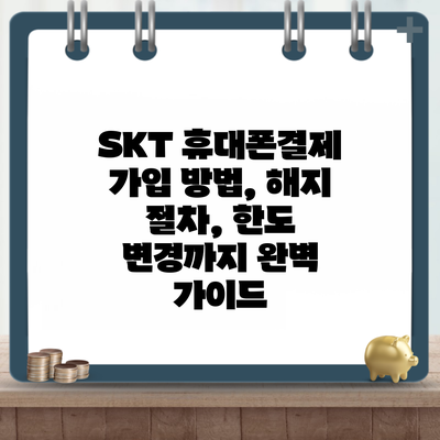 SKT 휴대폰결제 가입 방법, 해지 절차, 한도 변경까지 완벽 가이드