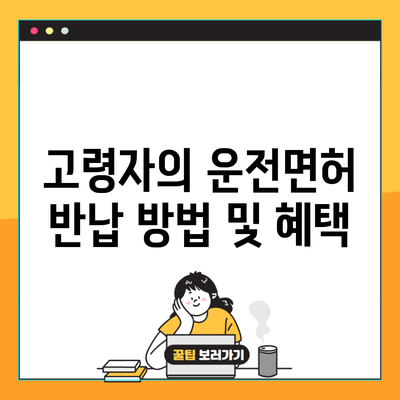 고령자의 운전면허 반납 방법 및 혜택