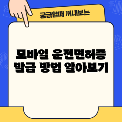 모바일 운전면허증 발급 방법 알아보기