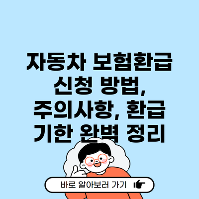 자동차 보험환급 신청 방법, 주의사항, 환급 기한 완벽 정리