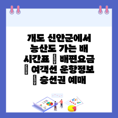 개도 신안군에서 능산도 가는 배 시간표 | 배편요금 | 여객선 운항정보 | 승선권 예매