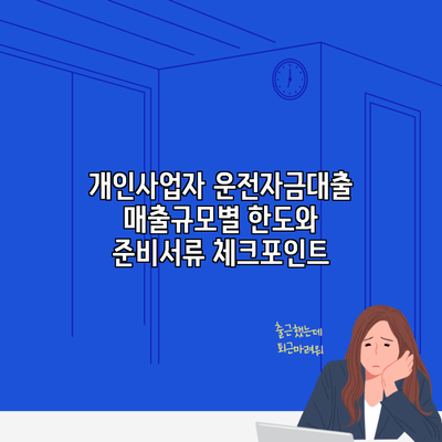 개인사업자 운전자금대출 매출규모별 한도와 준비서류 체크포인트