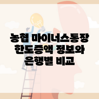 농협 마이너스통장 한도증액 정보와 은행별 비교