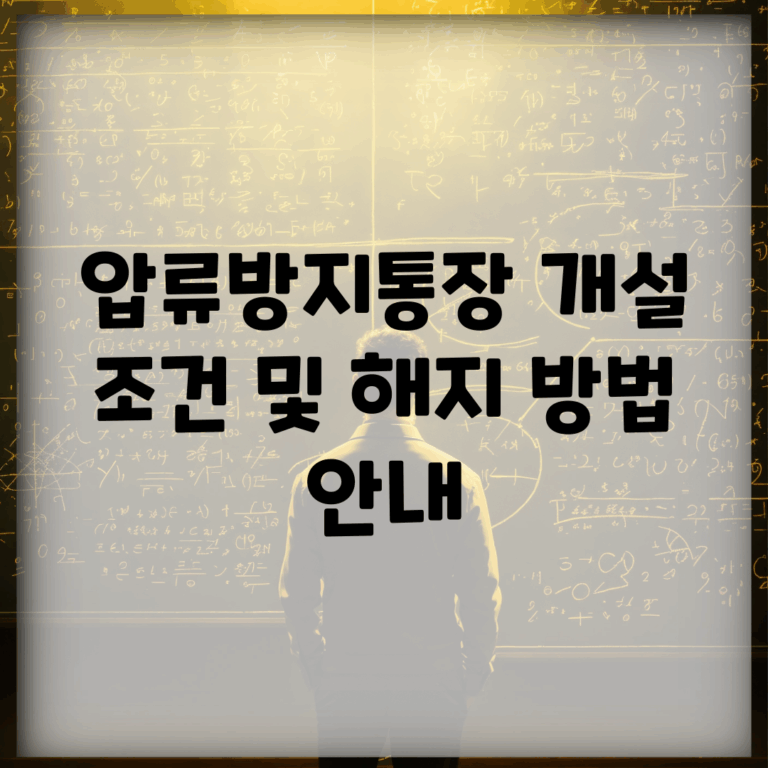 압류방지통장 개설 조건 및 해지 방법 안내