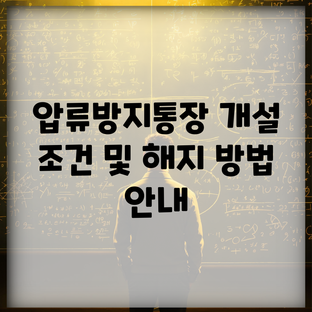 압류방지통장 개설 조건 및 해지 방법 안내