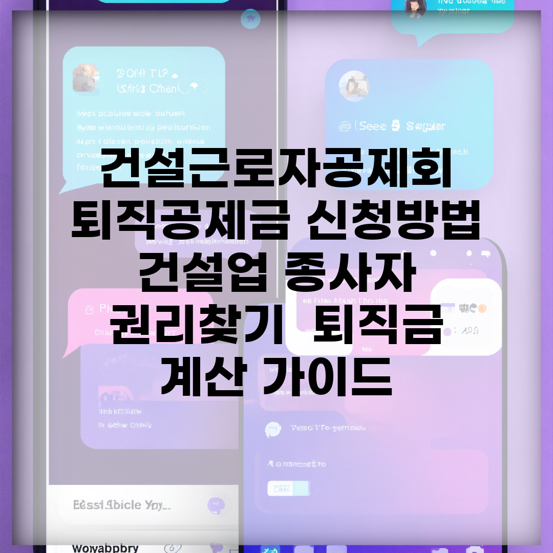 건설근로자공제회 퇴직공제금 신청방법 | 건설업 종사자 권리찾기 | 퇴직금 계산 가이드