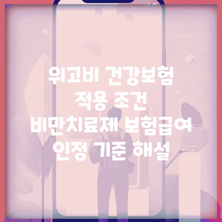 위고비 건강보험 적용 조건 | 비만치료제 보험급여 인정 기준 해설