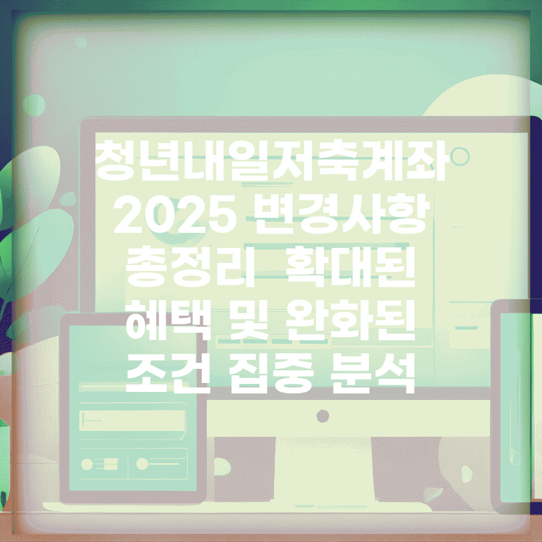 청년내일저축계좌 2025 변경사항 총정리 | 확대된 혜택 및 완화된 조건 집중 분석