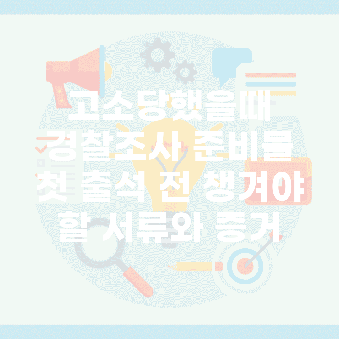 고소당했을때 경찰조사 준비물 | 첫 출석 전 챙겨야 할 서류와 증거
