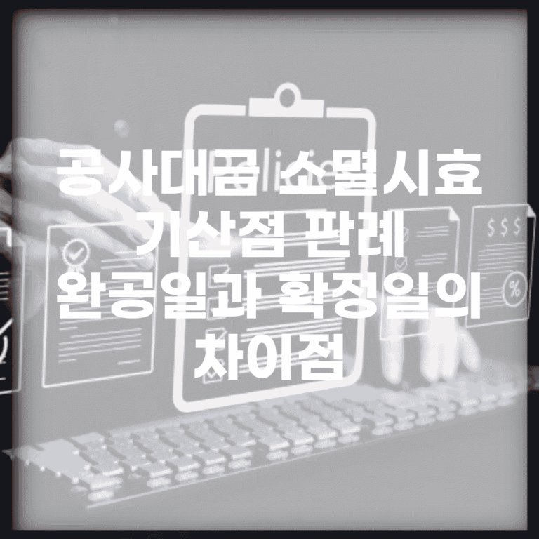 공사대금 소멸시효 기산점 판례 | 완공일과 확정일의 차이점