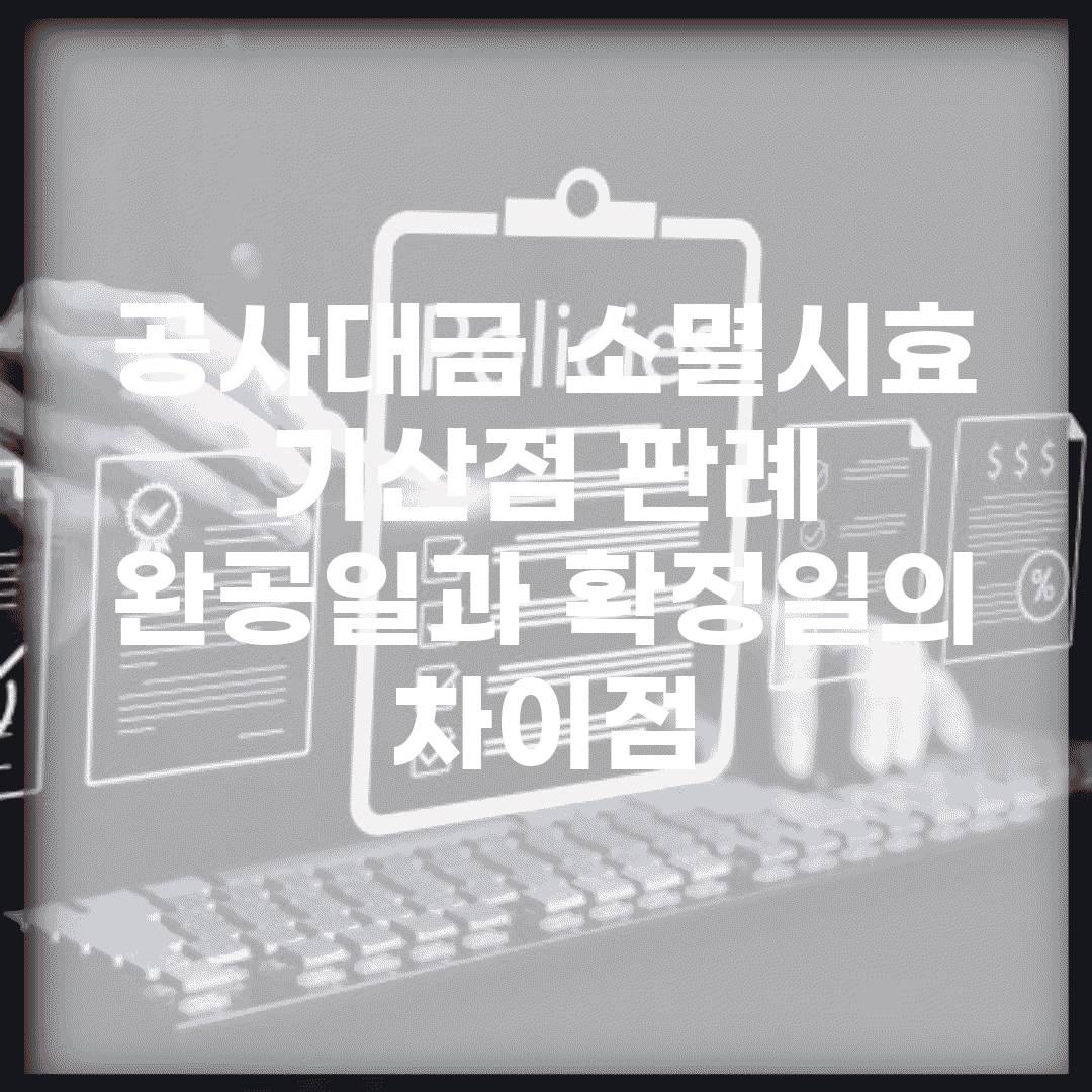 공사대금 소멸시효 기산점 판례 | 완공일과 확정일의 차이점