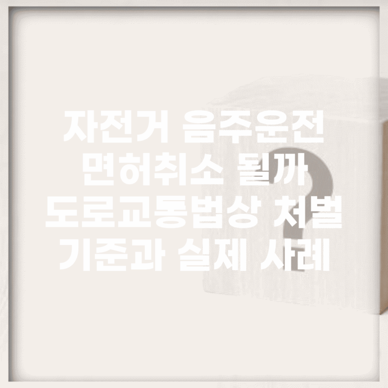 자전거 음주운전 면허취소 될까? | 도로교통법상 처벌 기준과 실제 사례