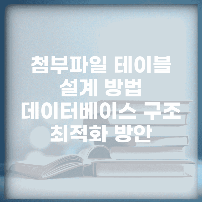 첨부파일 테이블 설계 방법 | 데이터베이스 구조 최적화 방안