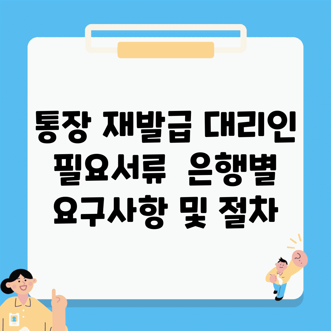 통장 재발급 대리인 필요서류 | 은행별 요구사항 및 절차