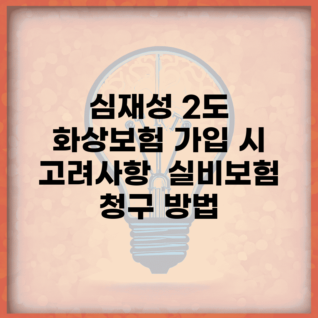 심재성 2도 화상보험 가입 시 고려사항 | 실비보험 청구 방법