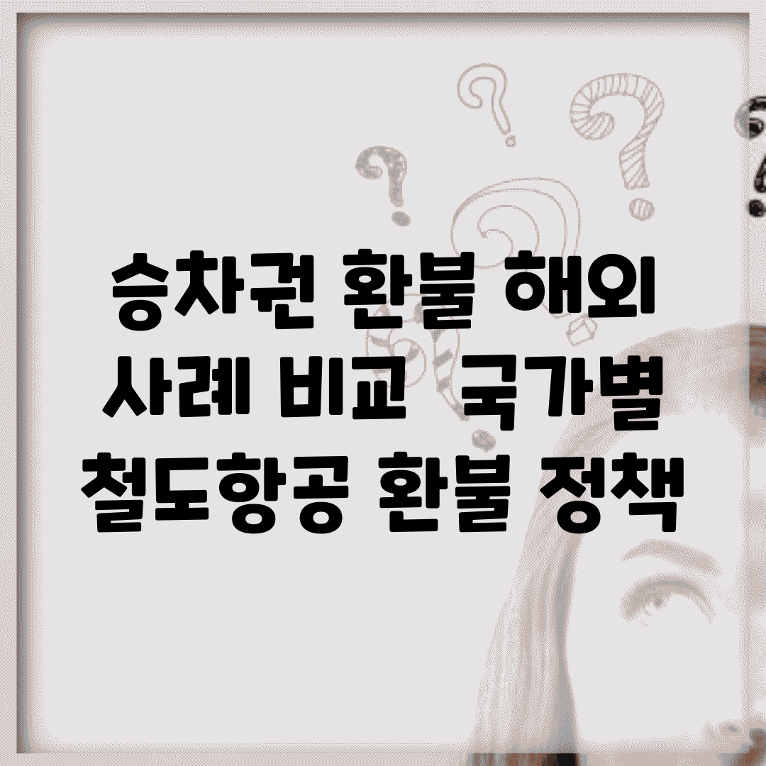 승차권 환불 해외 사례 비교 | 국가별 철도/항공 환불 정책