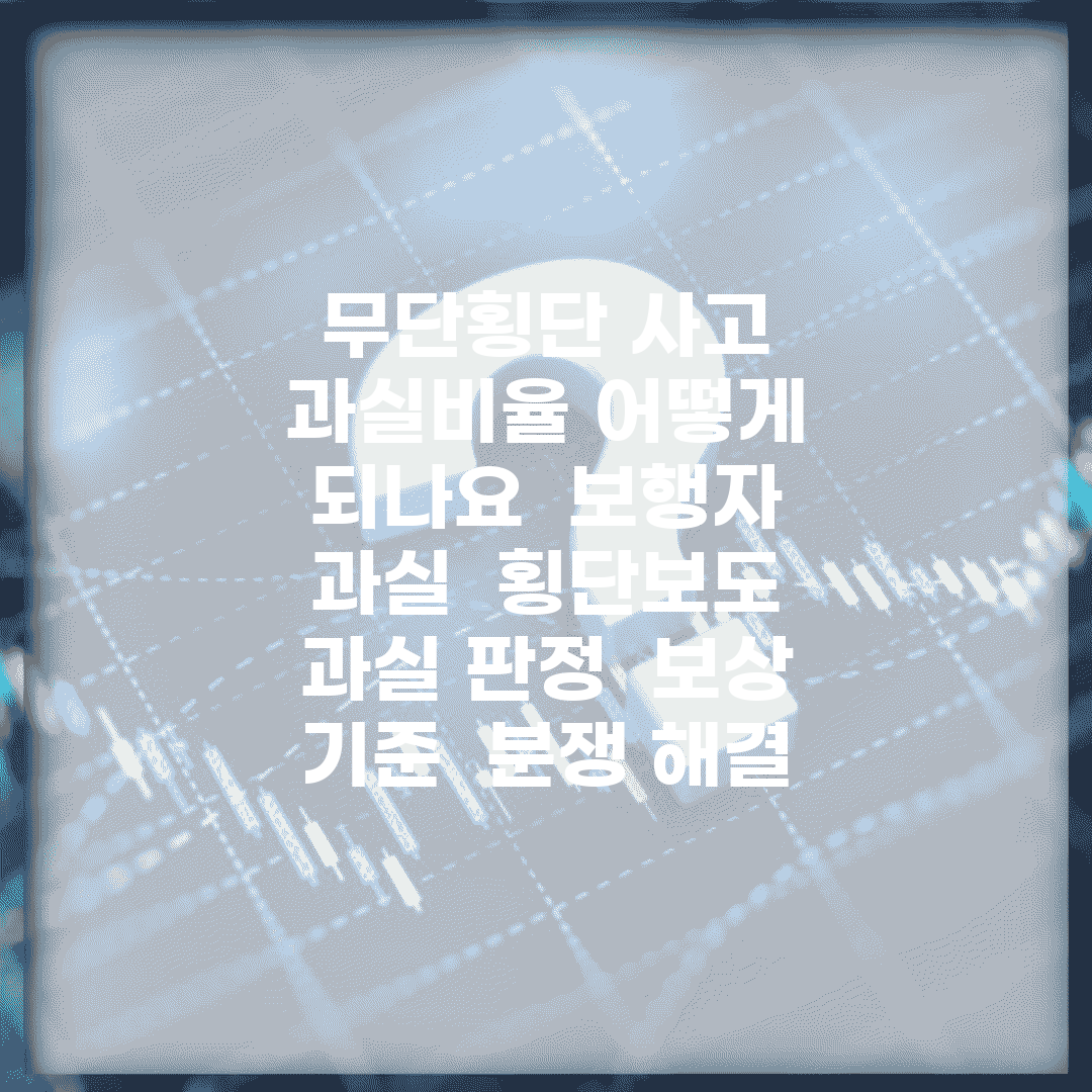 무단횡단 사고 과실비율 어떻게 되나요 | 보행자 과실 | 횡단보도 | 과실 판정 | 보상 기준 | 분쟁 해결