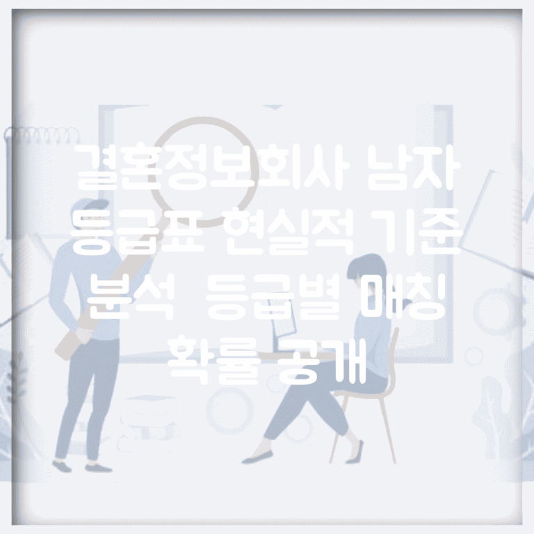 결혼정보회사 남자 등급표 현실적 기준 분석 | 등급별 매칭 확률 공개