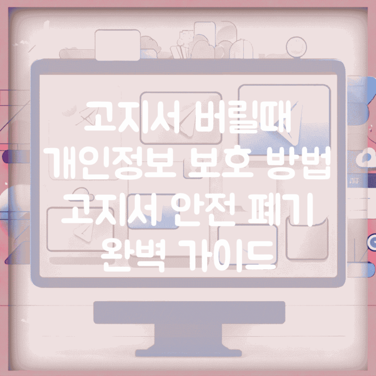 고지서 버릴때 개인정보 보호 방법 | 고지서 안전 폐기 완벽 가이드