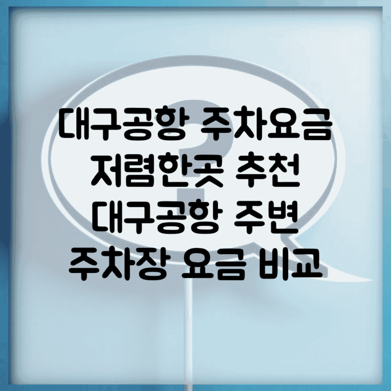 대구공항 주차요금 저렴한곳 추천 | 대구공항 주변 주차장 요금 비교
