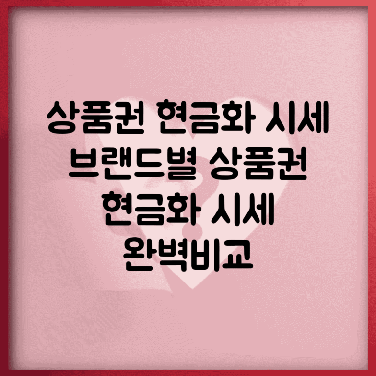 상품권 현금화 시세 | 브랜드별 상품권 현금화 시세 완벽비교