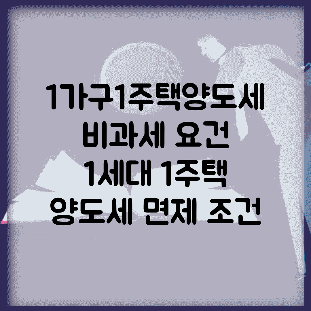 1가구1주택양도세 비과세 요건 | 1세대 1주택 양도세 면제 조건