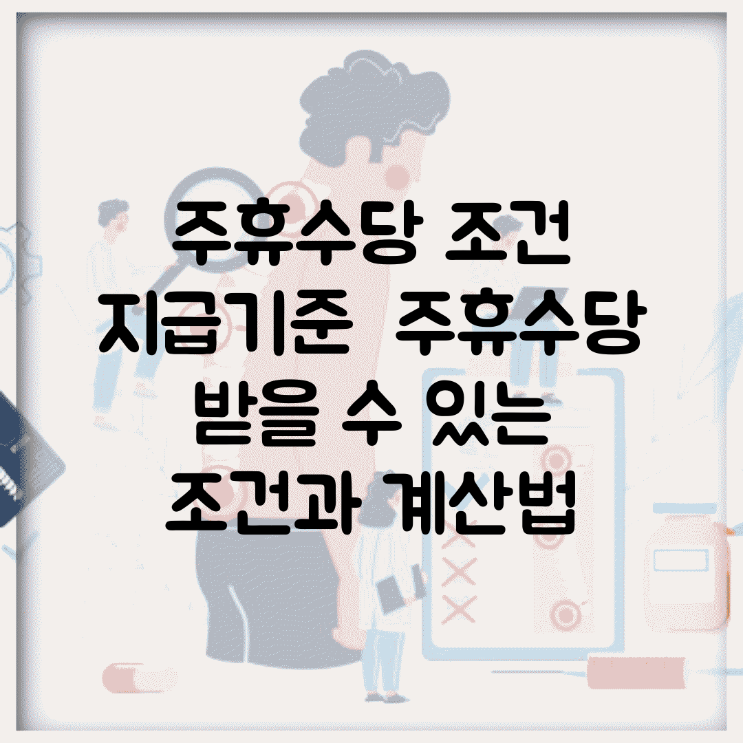 주휴수당 조건 지급기준 | 주휴수당 받을 수 있는 조건과 계산법