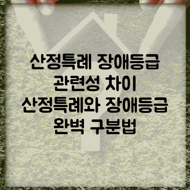 산정특례 장애등급 관련성 차이 | 산정특례와 장애등급 완벽 구분법