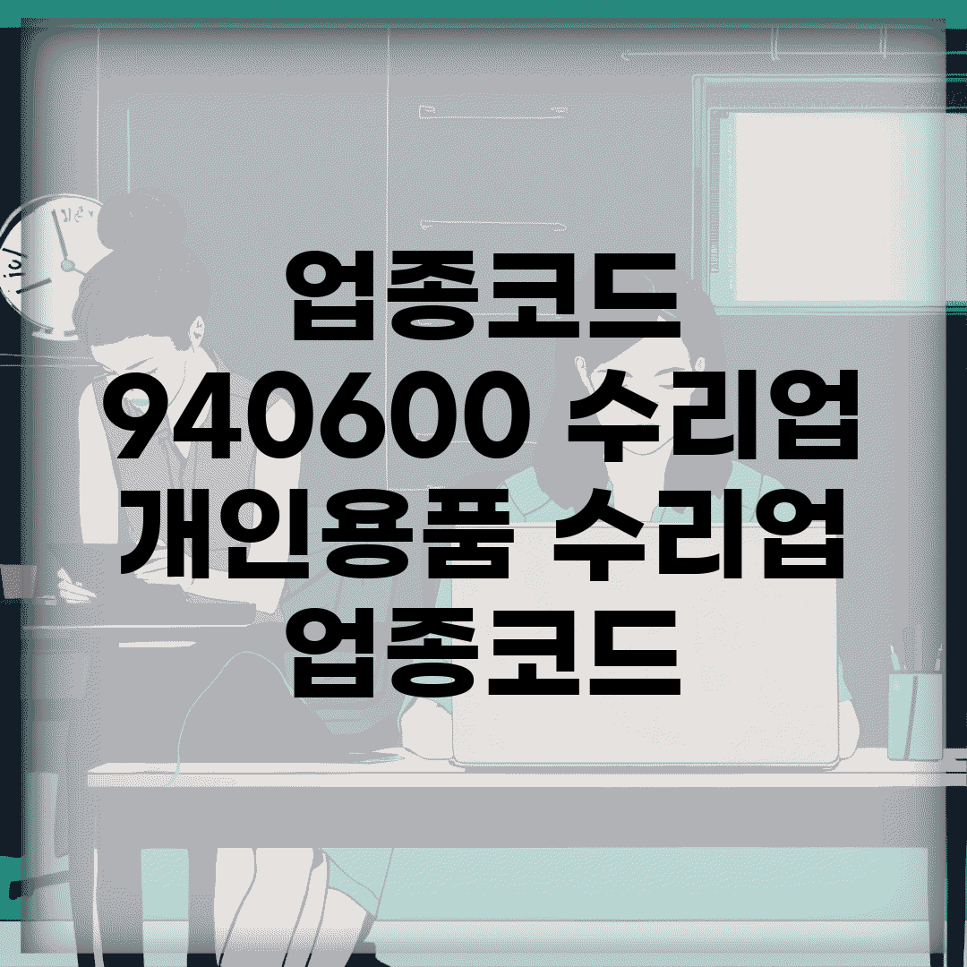 업종코드 940600 수리업 | 개인용품 수리업 업종코드