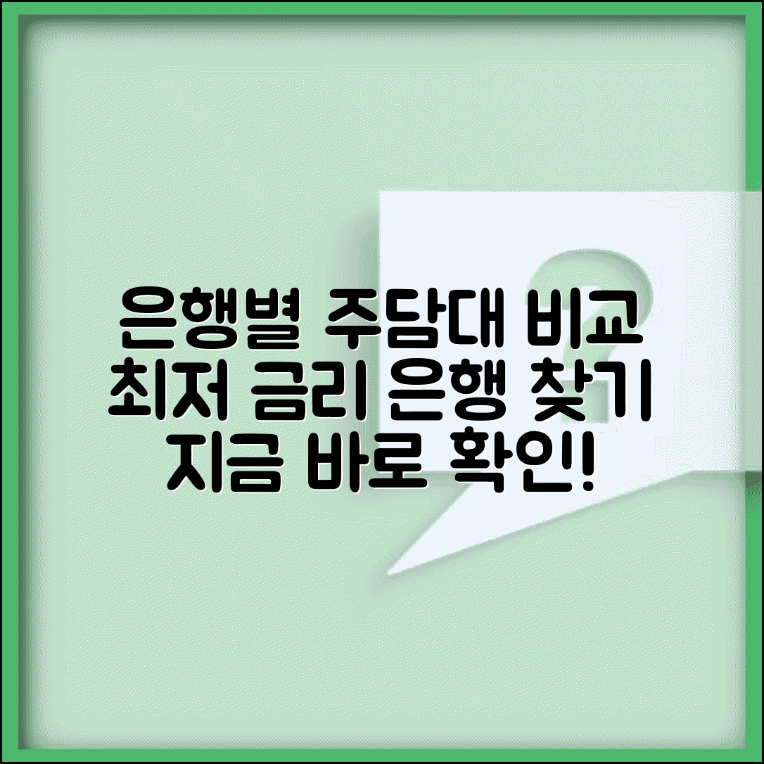 은행별주택담보대출금리비교 | 주담대 최저금리 은행 찾기