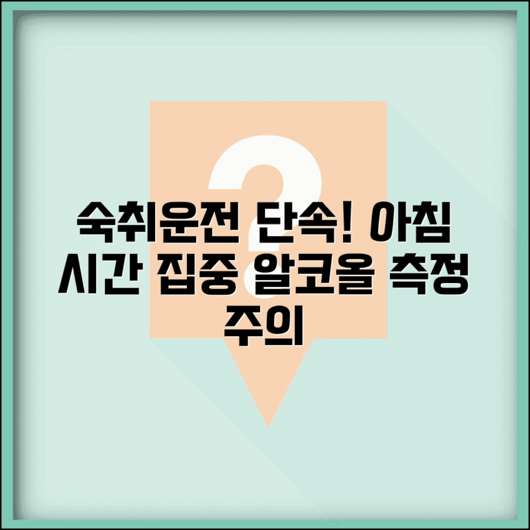 숙취운전 단속시간 아침 시간 | 전날 음주 후 아침 숙취운전 단속과 알코올 측정