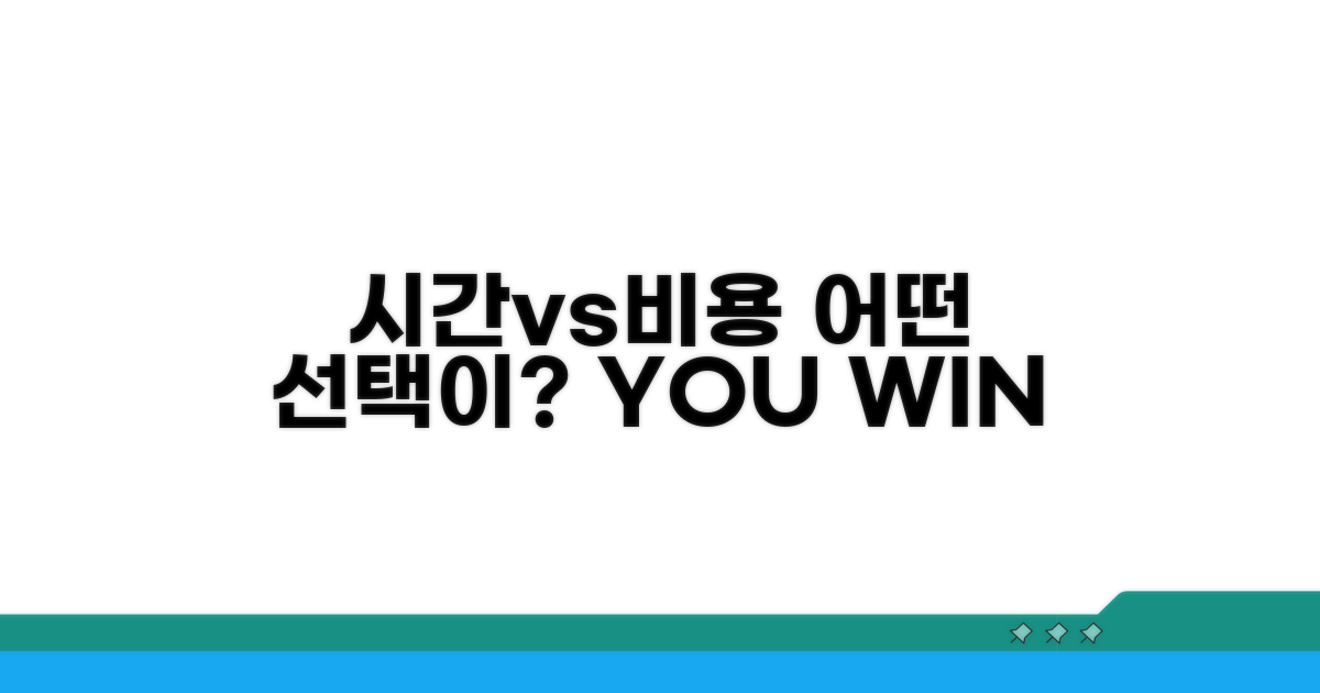 시간 vs 비용, 어떤 선택이 유리할까?