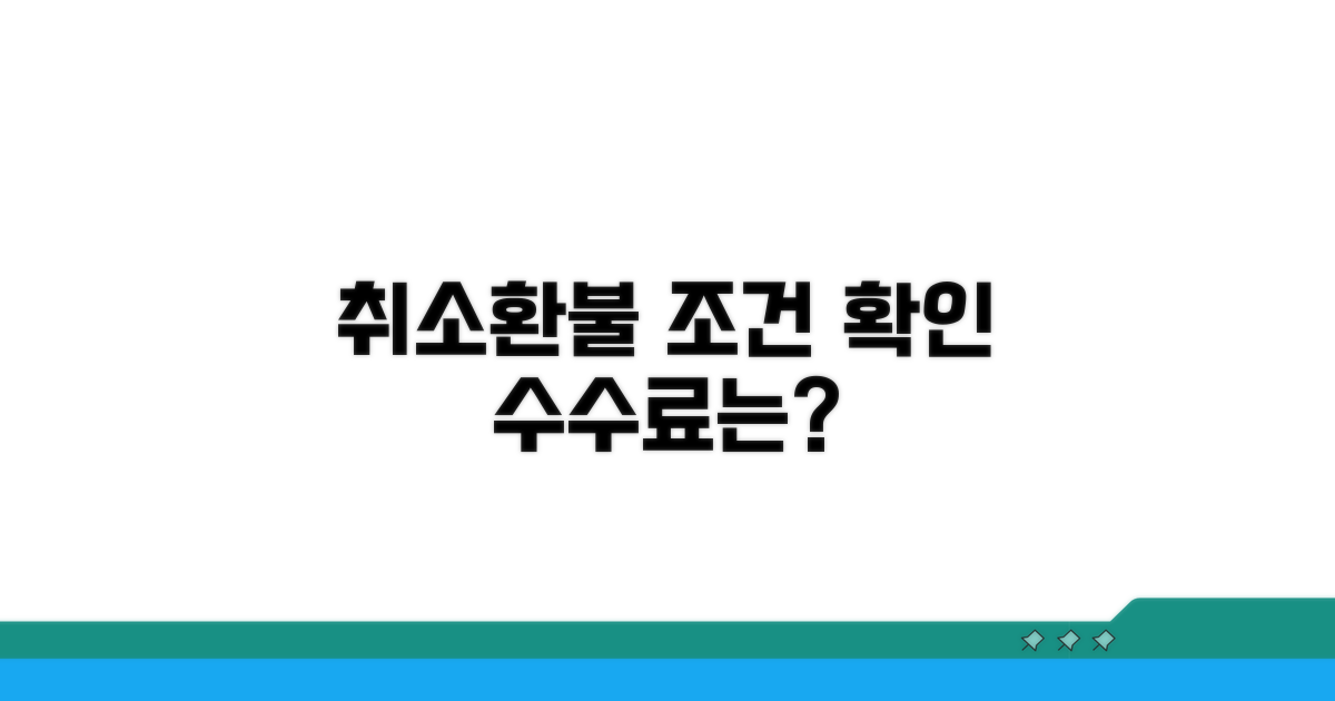 취소 수수료와 환불 가능 조건