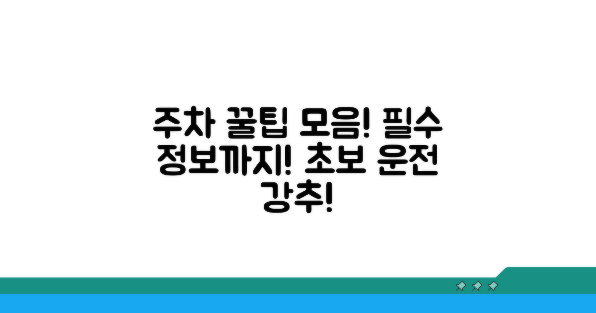주차 꿀팁과 추가 정보