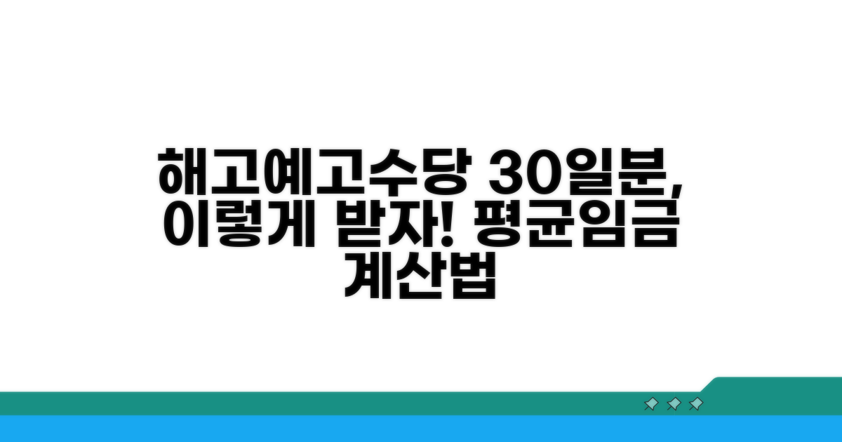 해고예고수당 30일분 평균임금 계산법