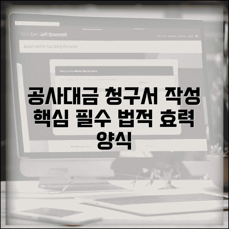 공사대금 청구서 작성 방법 | 법적 효력 갖춘 양식과 필수 기재사항