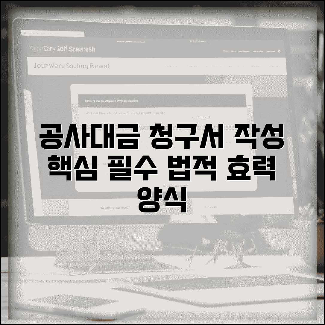 공사대금 청구서 작성 방법 | 법적 효력 갖춘 양식과 필수 기재사항