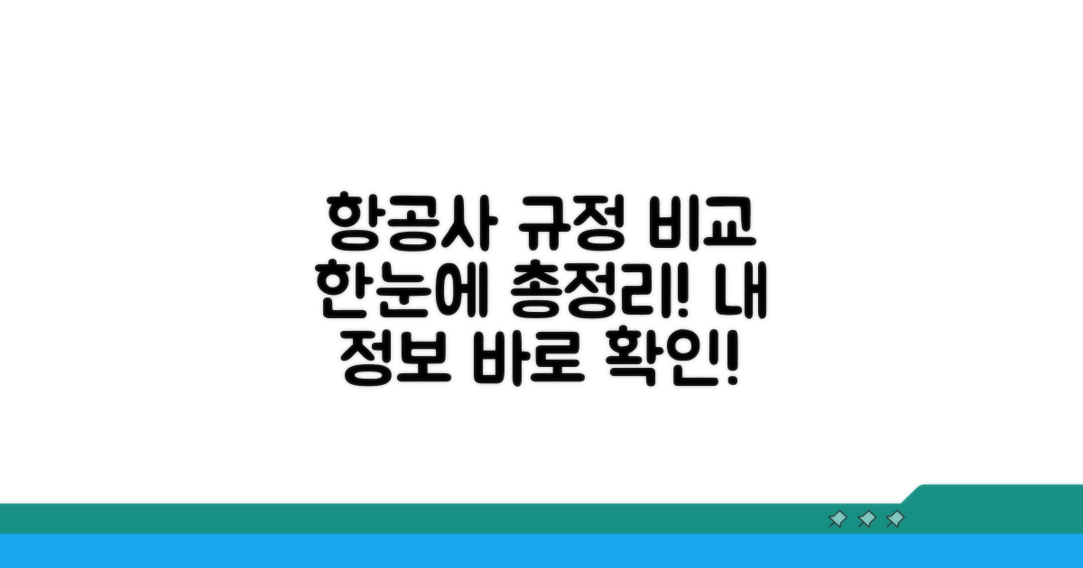항공사별 규정 한눈에 비교