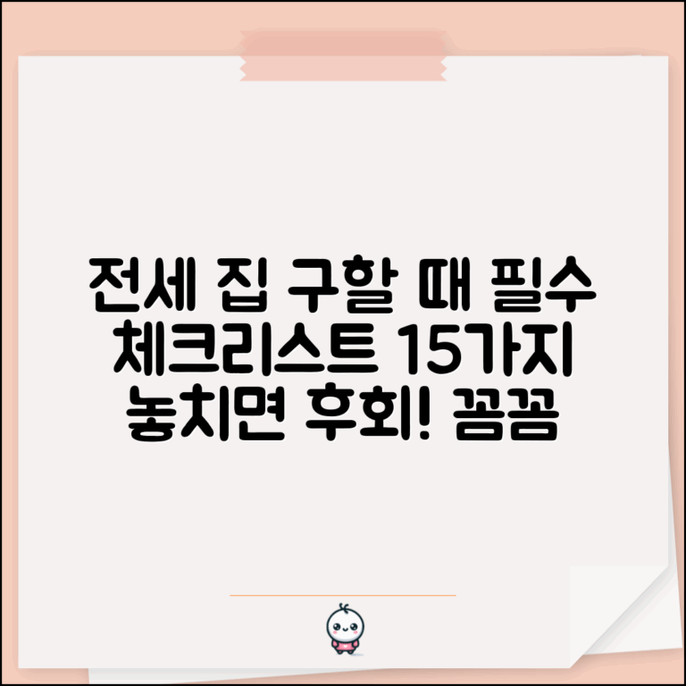 전세 집 구할 때 체크리스트 15가지 | 전세 매물 확인 사항 점검표