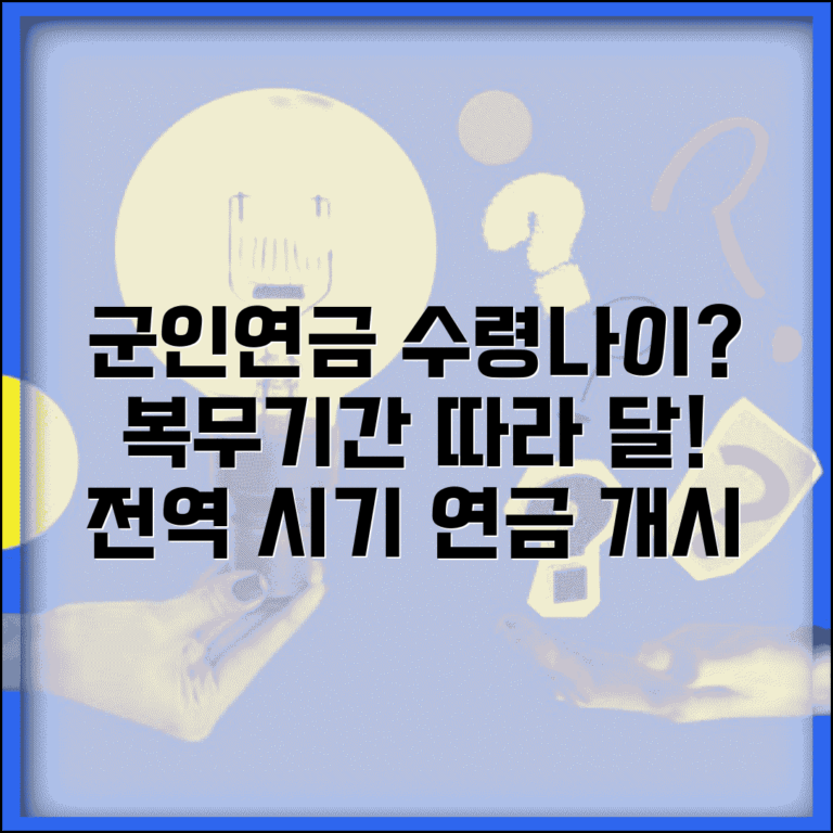 군인연금 수령나이 복무기간별 안내 | 전역 시기와 연금 개시