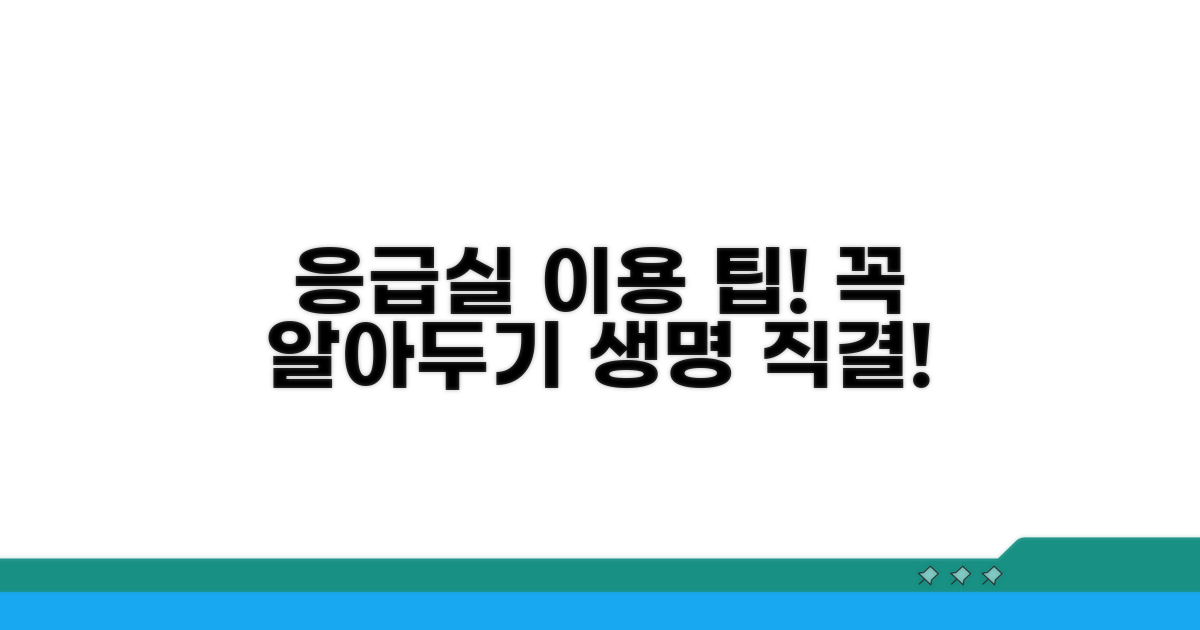 응급실 이용 시 꼭 알아두세요