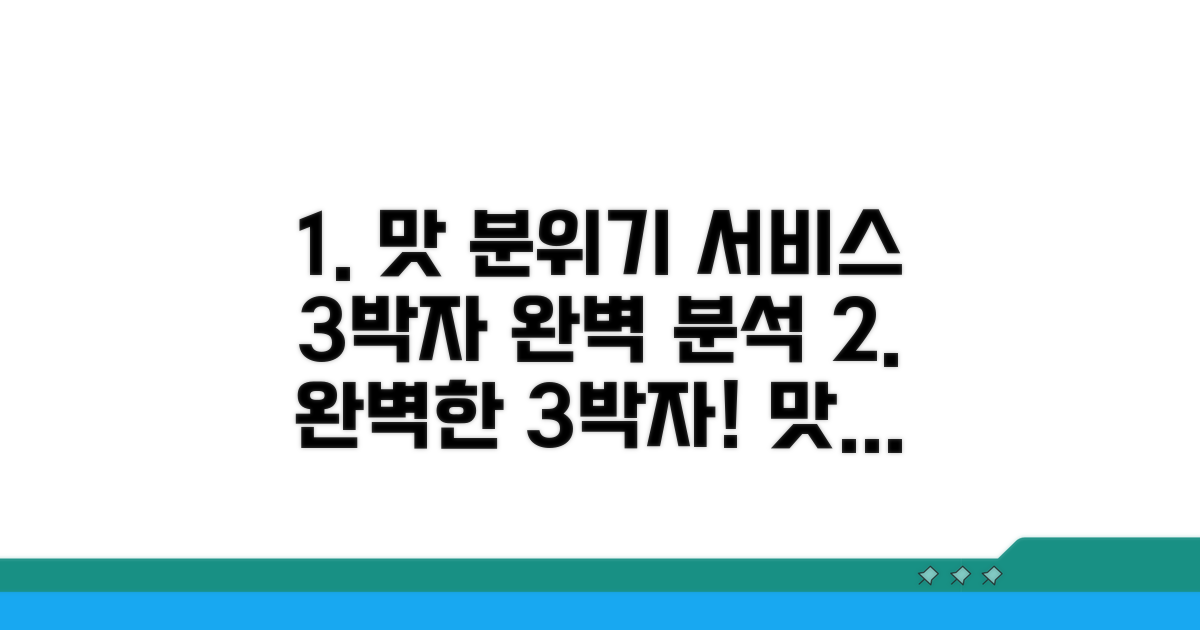 맛과 분위기, 서비스 3박자 분석