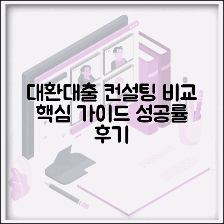 대환대출 컨설팅대부 업체 비교 | 서비스 내용 | 수수료 | 성공률 | 후기 | 선택 기준