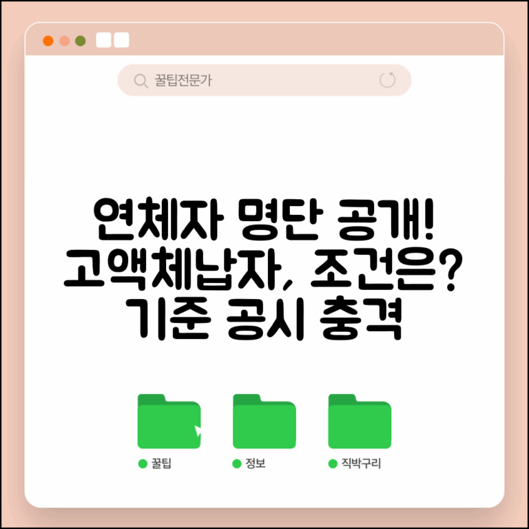 연체자 명단 공개 | 고액체납자 명단 공시 기준 조건