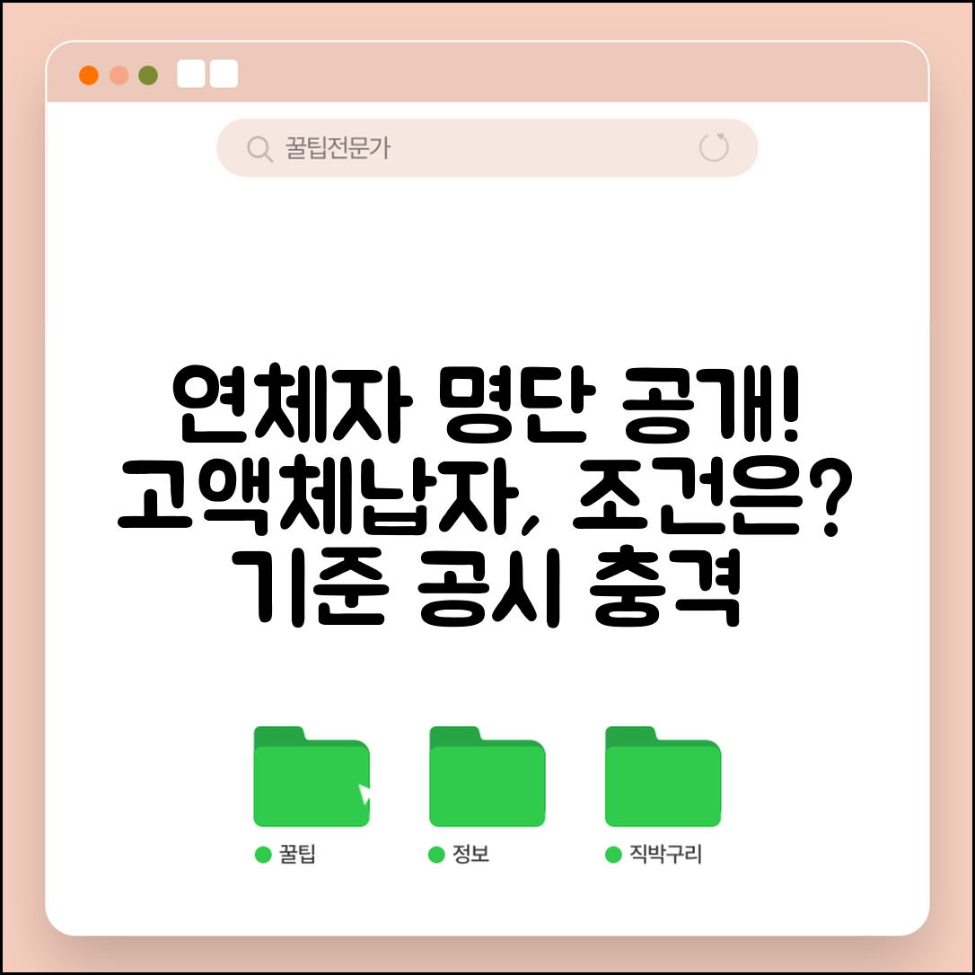 연체자 명단 공개 | 고액체납자 명단 공시 기준 조건