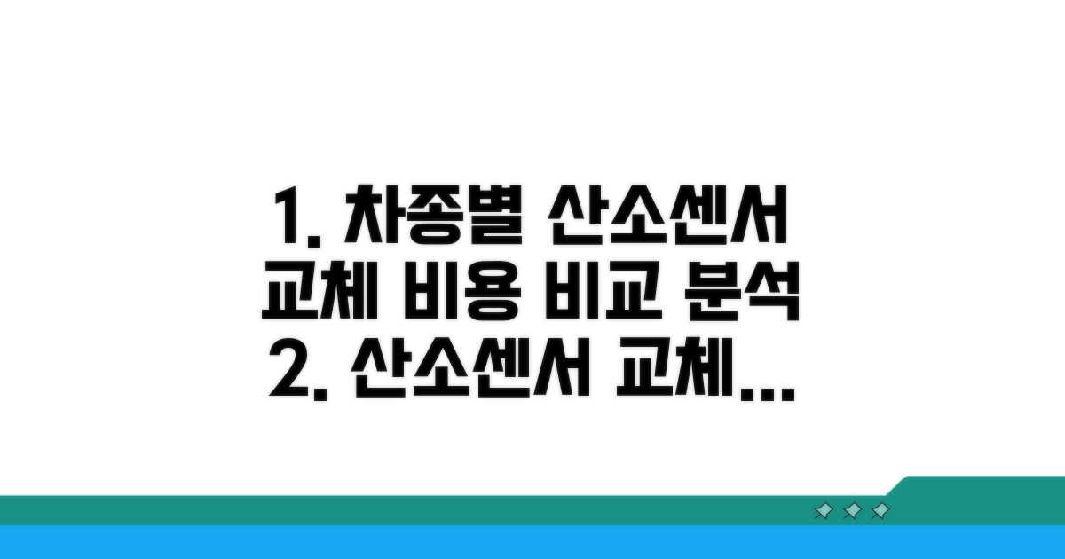 차종별 산소센서 교체 비용 비교