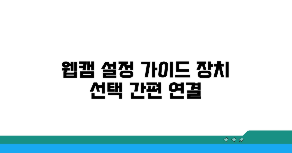 웹캠 연결 및 장치 선택 방법